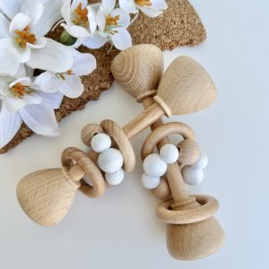 Chocalho de Madeira e Silicone