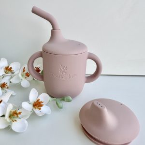 Copo de Aprendizagem 3 em 1, Silicone Rosa Claro