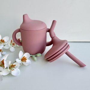 Copo de Aprendizagem 3 em 1, Silicone Rosa Escuro