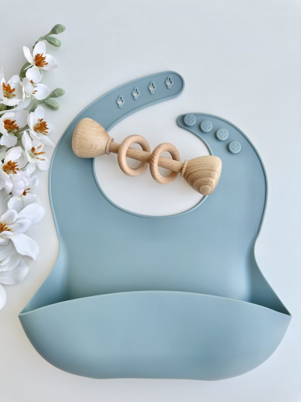 Babete Silicone, Azul-acinzentado