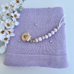 Manta para Bebé, Pompom Lavanda