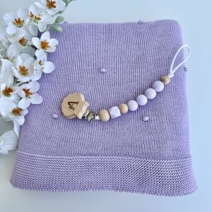 Manta para Bebé, Pompom Lavanda