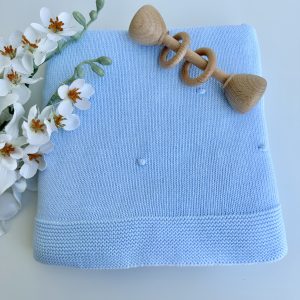 Manta para Bebé, Pompom Azul