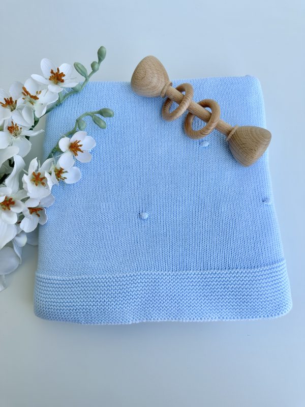 Manta para Bebé, Pompom Azul