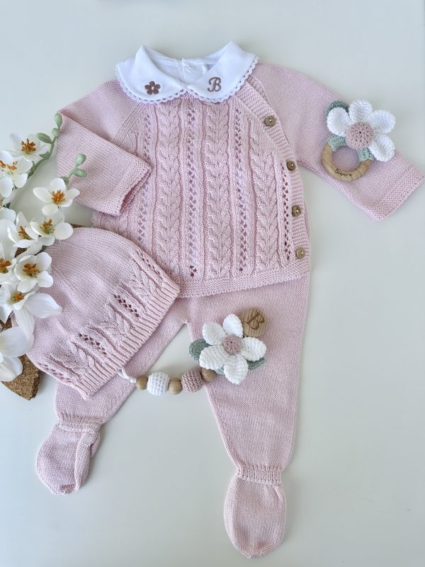 Conjunto de Malha Roupa Bebé, Trespasse Rosa