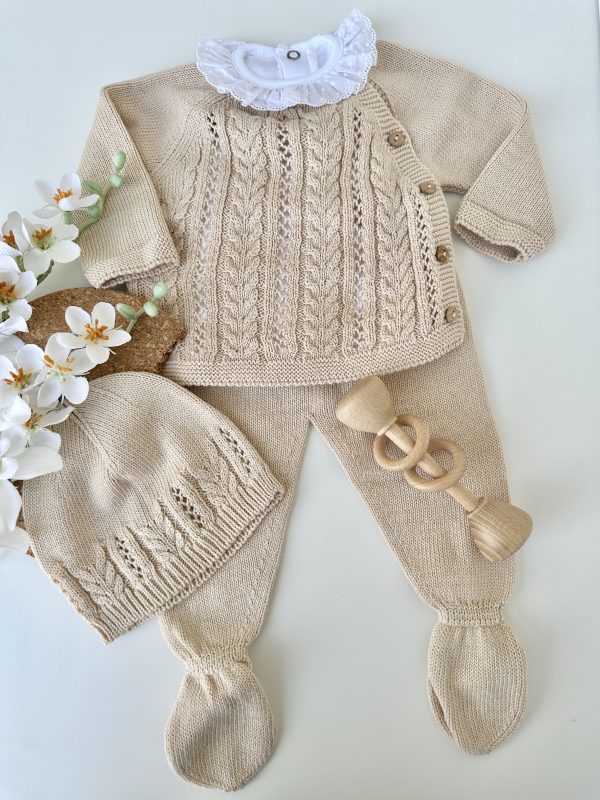 Conjunto de Malha Roupa Bebé, Trespasse Bege