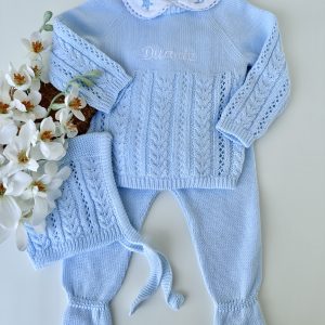 Conjunto de Malha Roupa Bebé, Azul