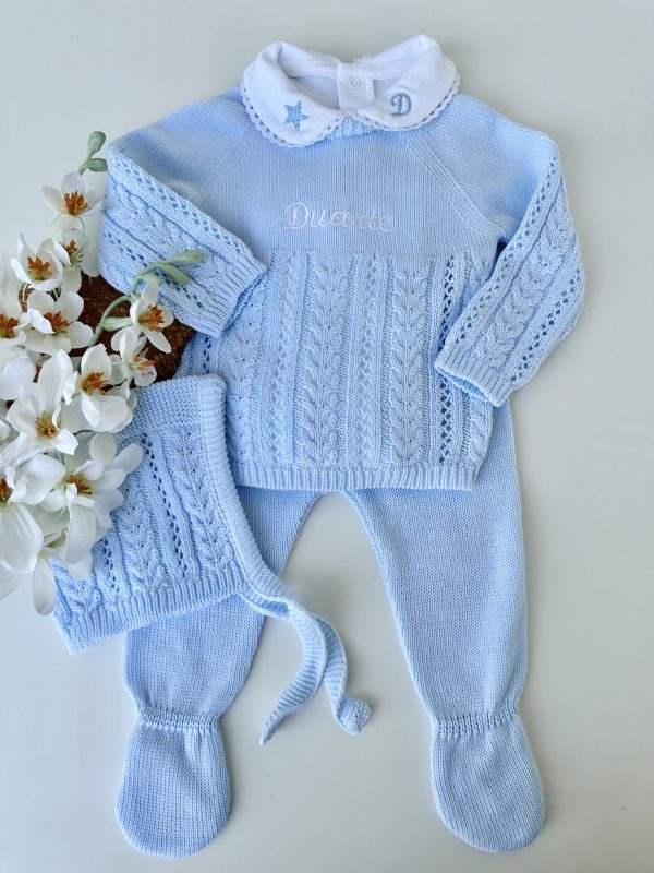 Conjunto de Malha Roupa Bebé, Azul