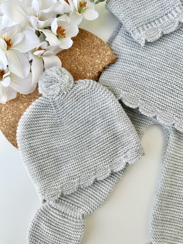 Conjunto de Malha Roupa Bebé, Botões Cinza - Image 3